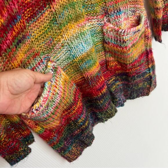 Vintage Y2K 00s Bobbie Brooks Space Dye Colorful Boho Knit Sweater Small - Picture 8 of 9